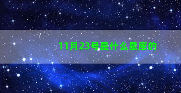 11月23号是什么星座的