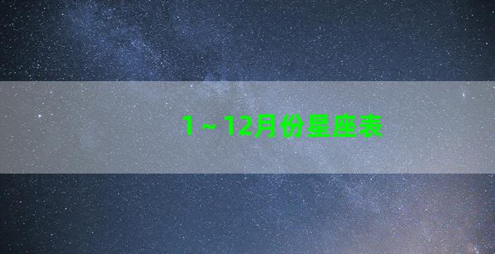 1～12月份星座表