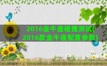 2016金牛座碰撞测试(2016款金牛座配置参数)