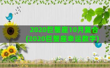 2020巨蟹座10月复合(2020巨蟹座幸运数字)