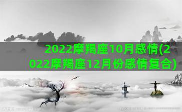 2022摩羯座10月感情(2022摩羯座12月份感情复合)