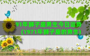 91年狮子座男生今日运势(1971年狮子座的男生)