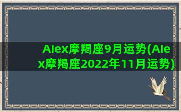 AIex摩羯座9月运势(AIex摩羯座2022年11月运势)