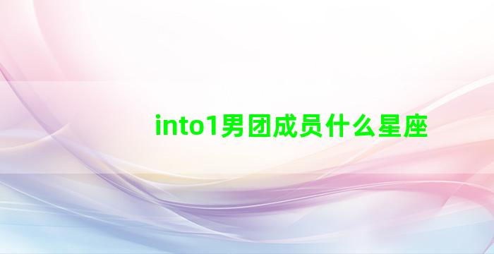 into1男团成员什么星座