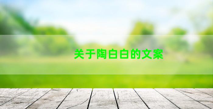 关于陶白白的文案