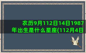 农历9月112日14日1987年出生是什么星座(112月4日农历是多少)