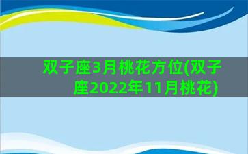 双子座3月桃花方位(双子座2022年11月桃花)