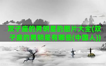 双子座的男明星的图片大全(双子座的男明星有哪些(中国人))