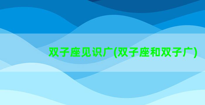 双子座见识广(双子座和双子广)