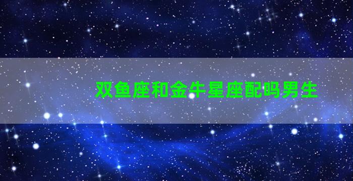 双鱼座和金牛星座配吗男生