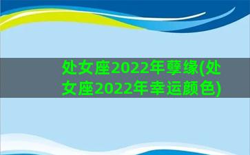 处女座2022年孽缘(处女座2022年幸运颜色)