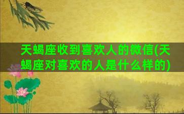 天蝎座收到喜欢人的微信(天蝎座对喜欢的人是什么样的)