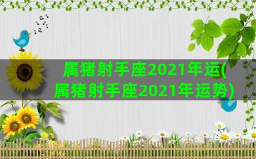 属猪射手座2021年运(属猪射手座2021年运势)