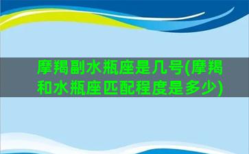 摩羯副水瓶座是几号(摩羯和水瓶座匹配程度是多少)