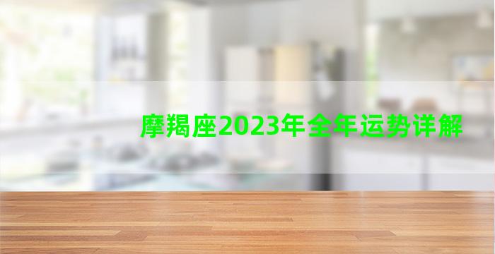 摩羯座2023年全年运势详解