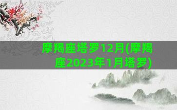 摩羯座塔罗12月(摩羯座2023年1月塔罗)