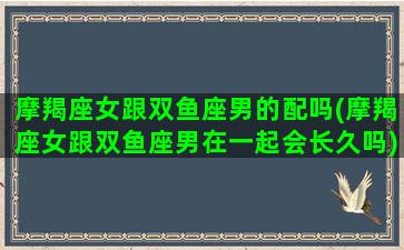 摩羯座女跟双鱼座男的配吗(摩羯座女跟双鱼座男在一起会长久吗)