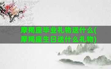 摩羯座毕业礼物送什么(摩羯座生日送什么礼物)