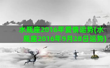 水瓶座2016年爱情运势(水瓶座2016年9月28日运势)