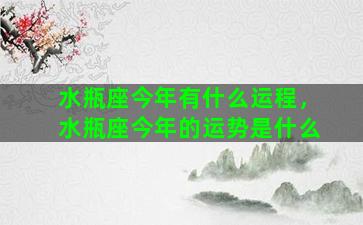 水瓶座今年有什么运程，水瓶座今年的运势是什么