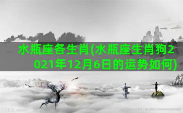 水瓶座各生肖(水瓶座生肖狗2021年12月6日的运势如何)