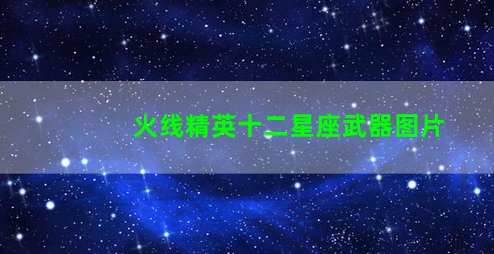 火线精英十二星座武器图片