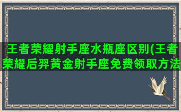 王者荣耀射手座水瓶座区别(王者荣耀后羿黄金射手座免费领取方法)