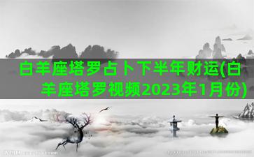 白羊座塔罗占卜下半年财运(白羊座塔罗视频2023年1月份)