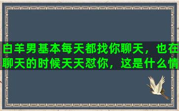 白羊男基本每天都找你聊天，也在聊天的时候天天怼你，这是什么情况