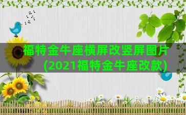 福特金牛座横屏改竖屏图片(2021福特金牛座改款)