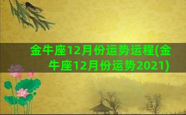 金牛座12月份运势运程(金牛座12月份运势2021)